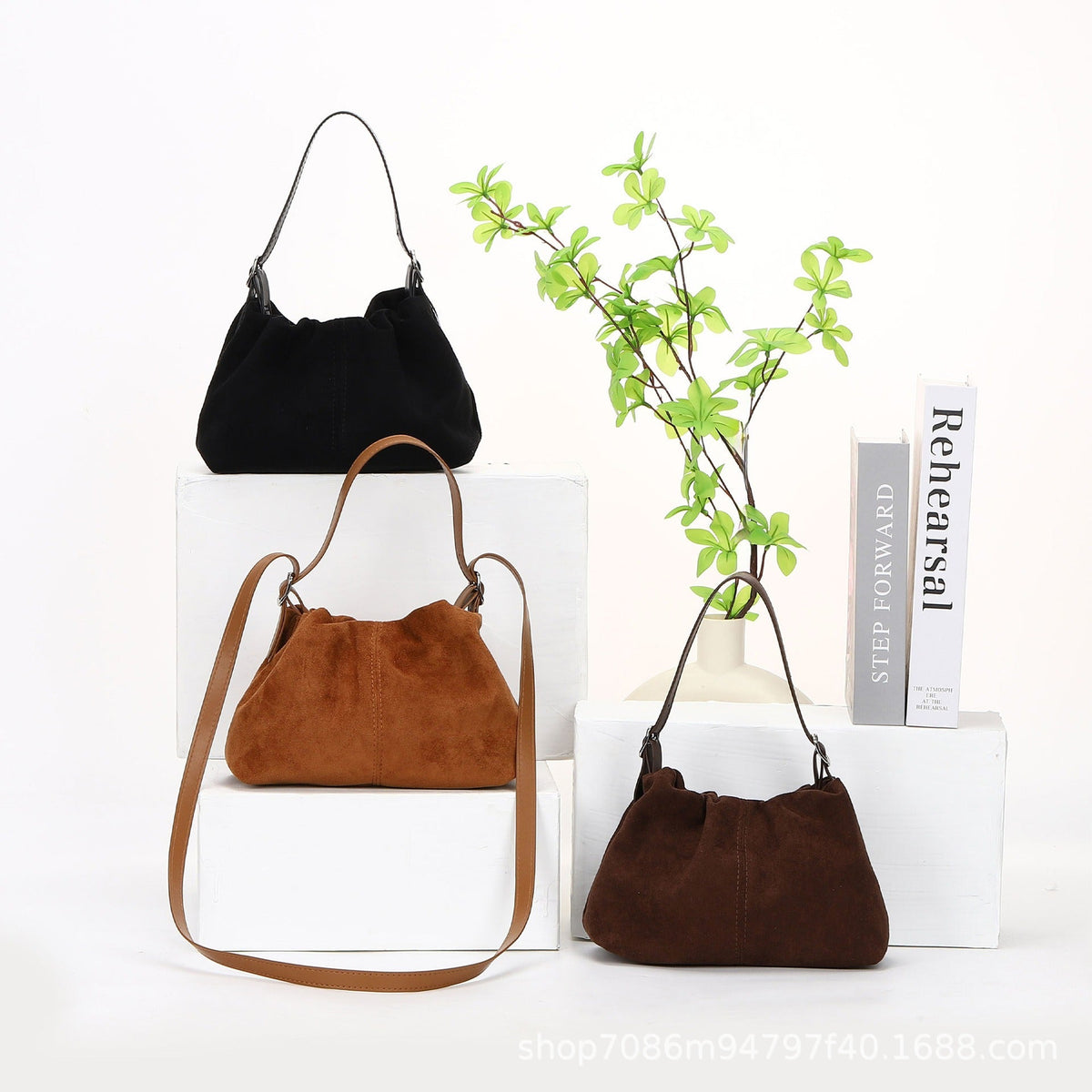 Arden suede-effect crossbody bag from AVÉRA