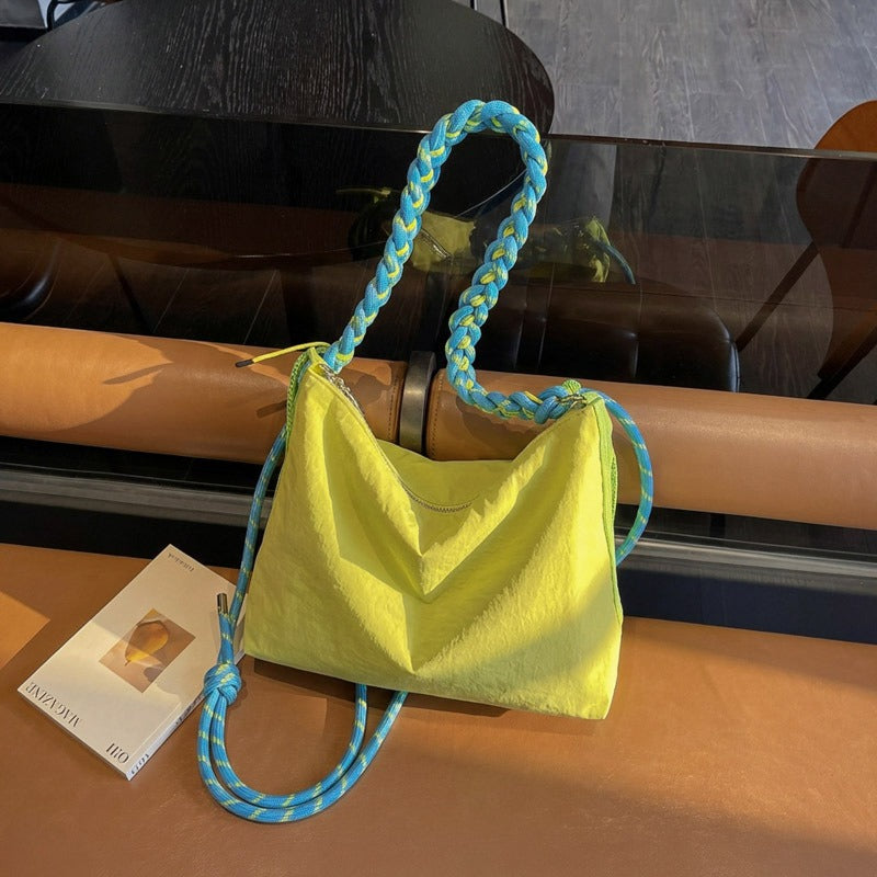 Isla colorblock shoulder tote with braided detailing by AVÉRA