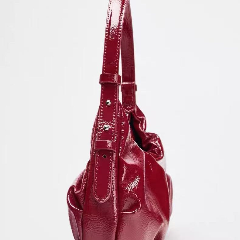 Vale Crackle-Effect Shoulder Bag
